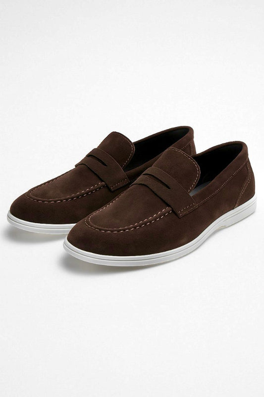 Suede Penny Loafers Brown