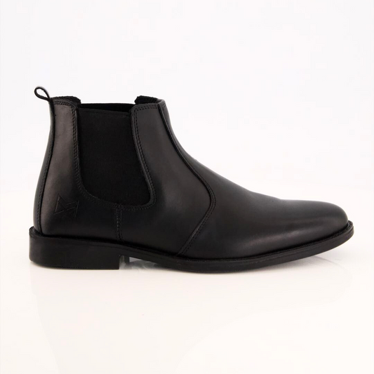 Matt Black Cow Leather Chelsea boots