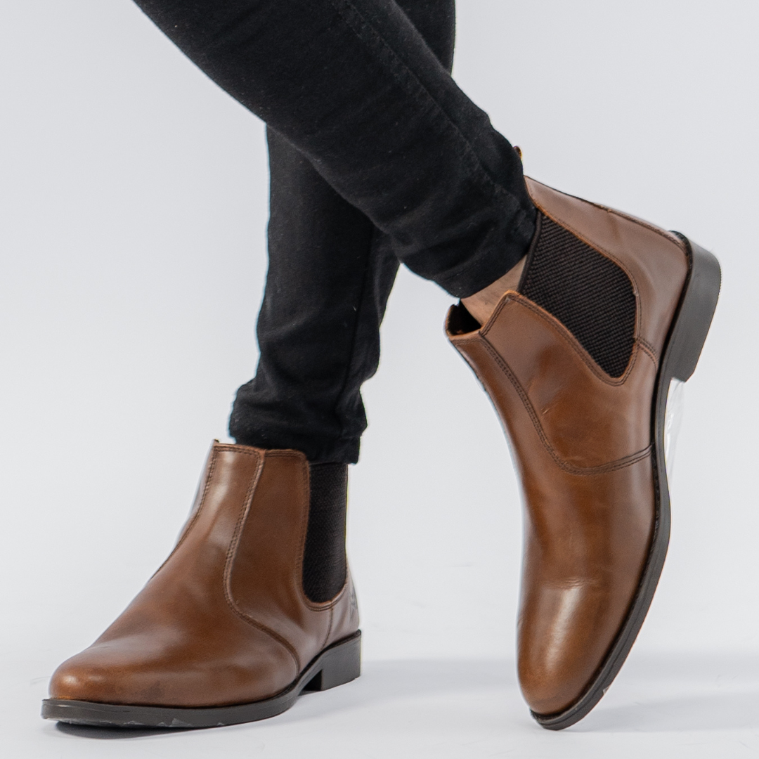 Brown Cow Leather Chelsea boots