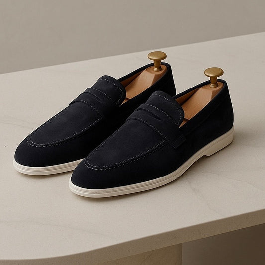 Suede Penny Loafers Black