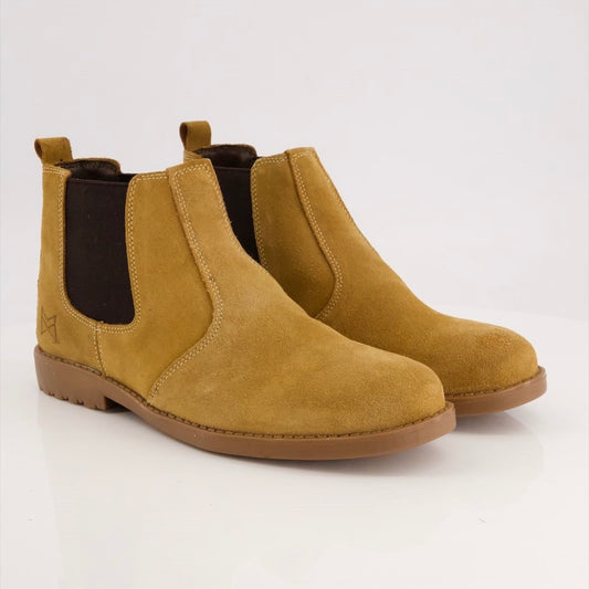 Camel Suede Chelsea Boots