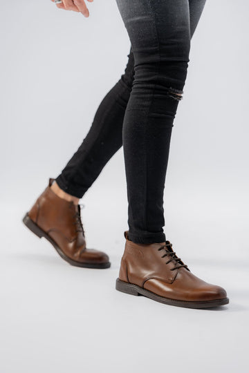 MEARS LEATHER CHUKKA BOOTS BROWN
