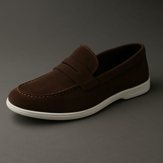 Suede Penny Loafers Brown