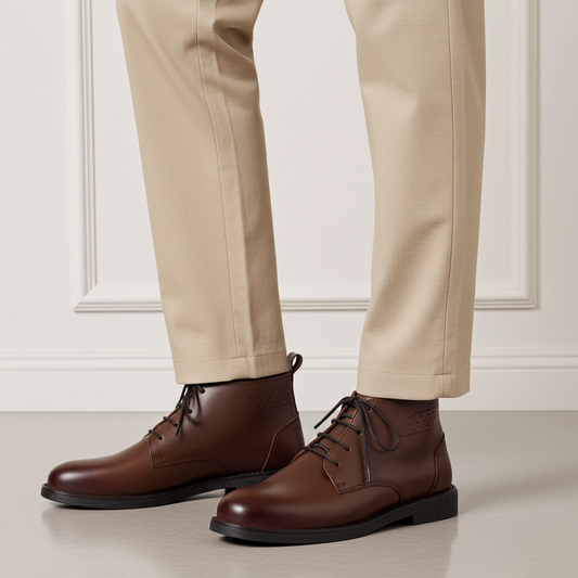 MEARS LEATHER CHUKKA BOOTS BROWN