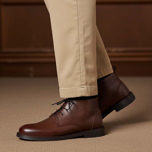 MEARS LEATHER CHUKKA BOOTS BROWN